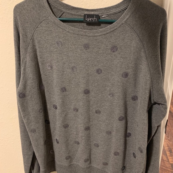 Grey sequin polka dot sweater - Picture 1 of 3